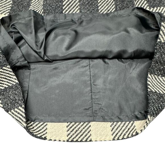 Talbots Vintage y2k Petites Buffalo Plaid Wool Blend Skirt Gray Size 8P - Picture 5 of 9